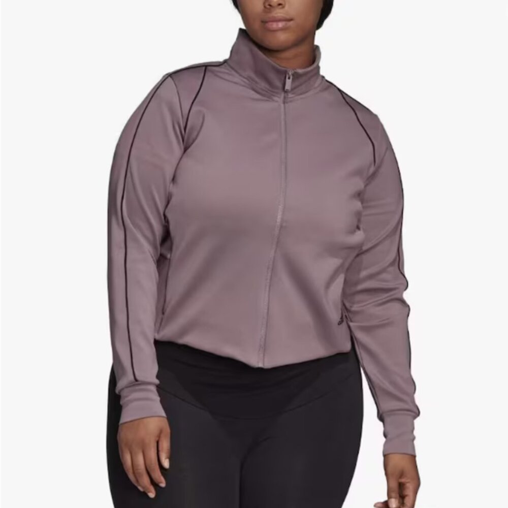 Adidas Women's Plus Size Walking Jacket Lustrous Purple Colourpop Track Top